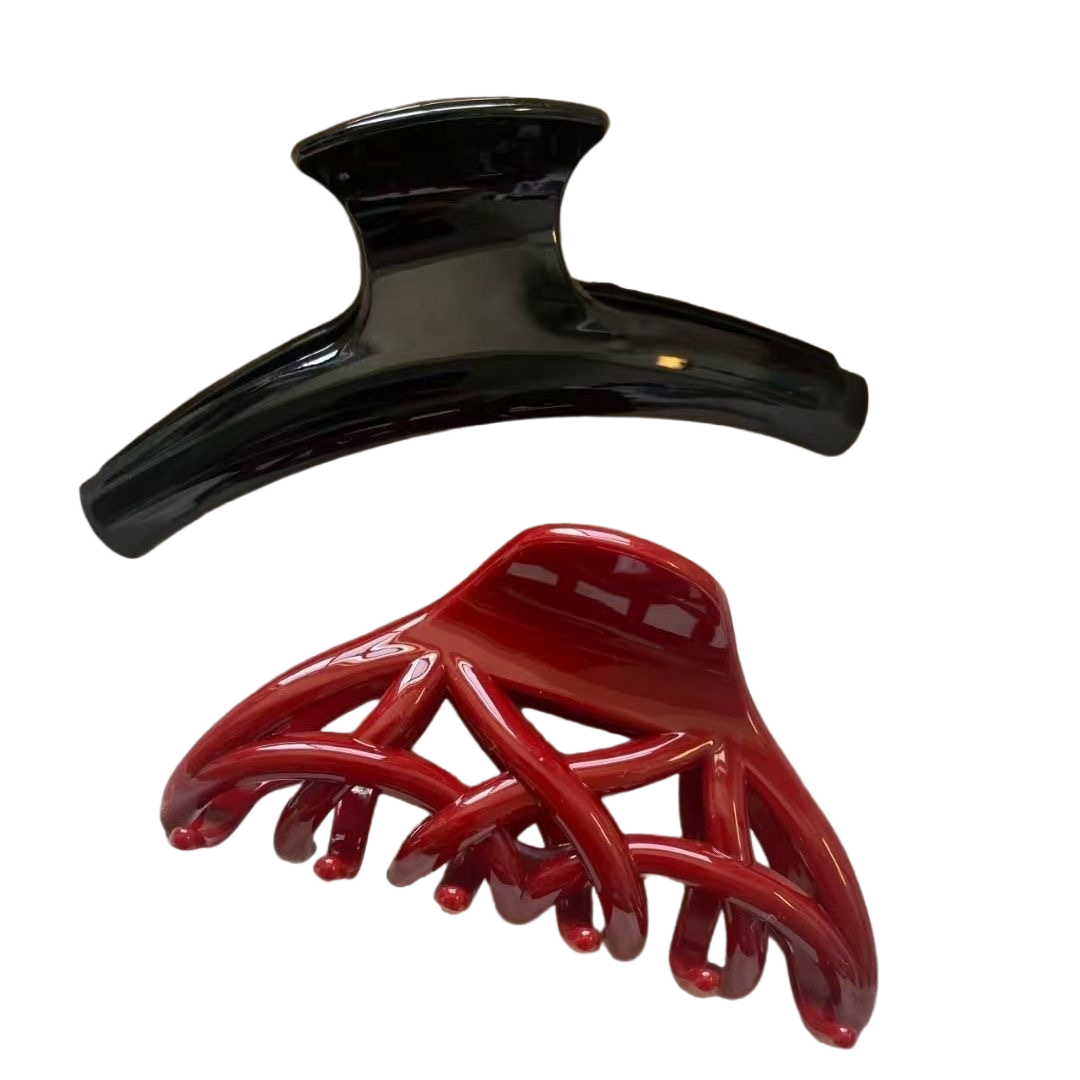 Red & Black Hair Claw Set