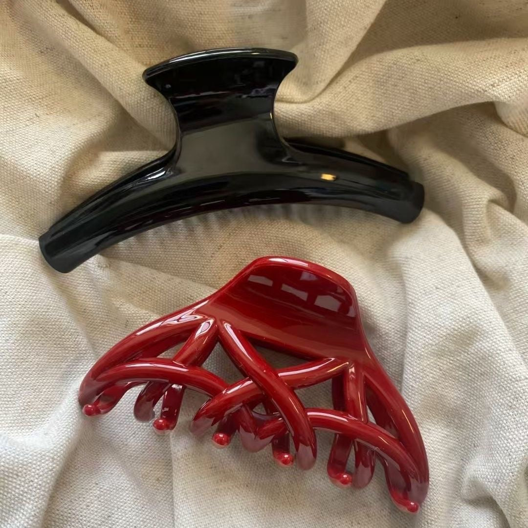 Red & Black Hair Claw Set